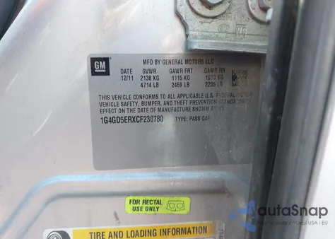 2012 Buick Lacrosse Premium 1 Group z USA, uszkodzony, nr VIN 1G4GD5ERXCF230780